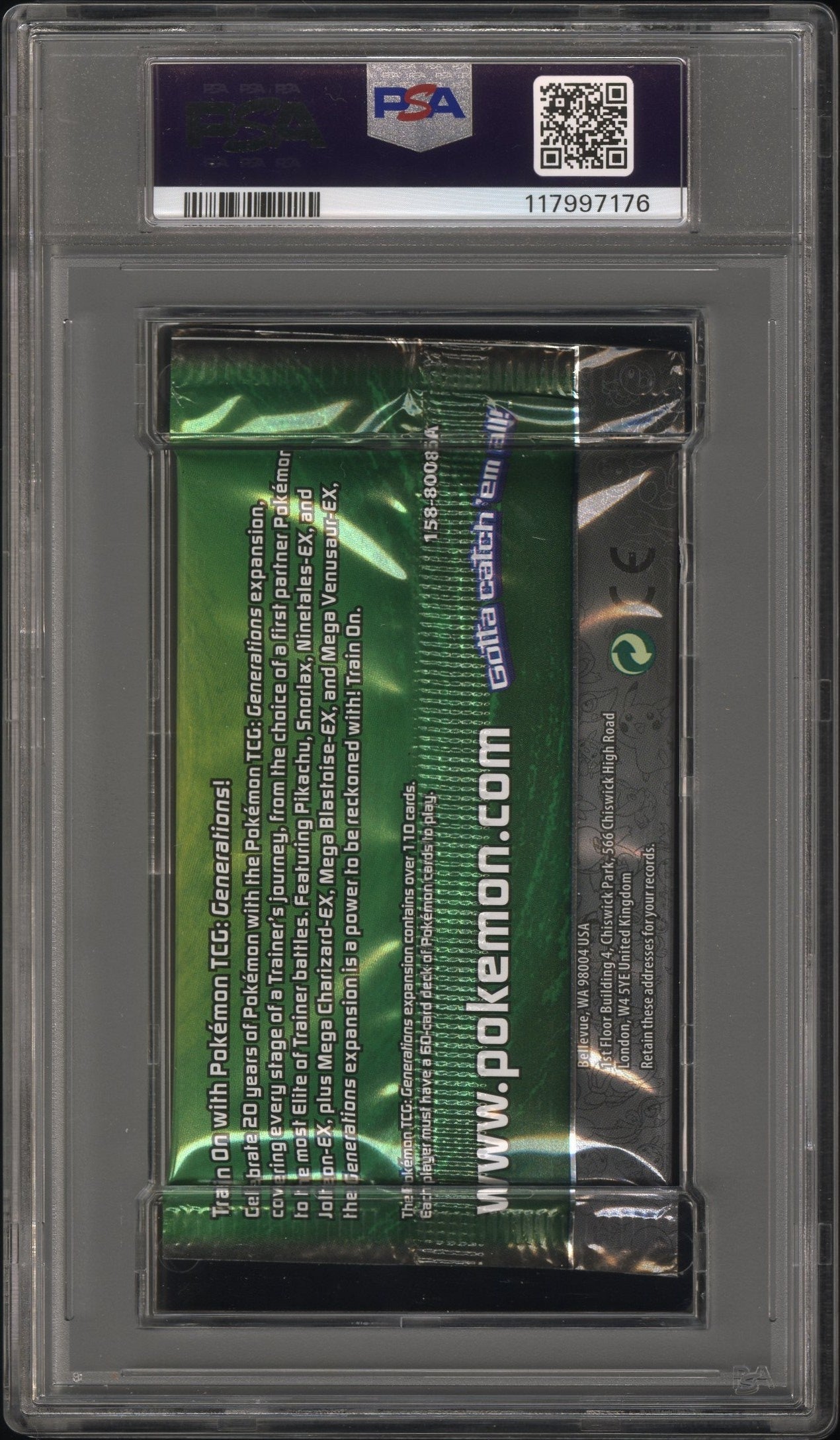 2016 Pokemon Usa, Inc. Generations Foil Pack Venusaur Foil Pack PSA 10