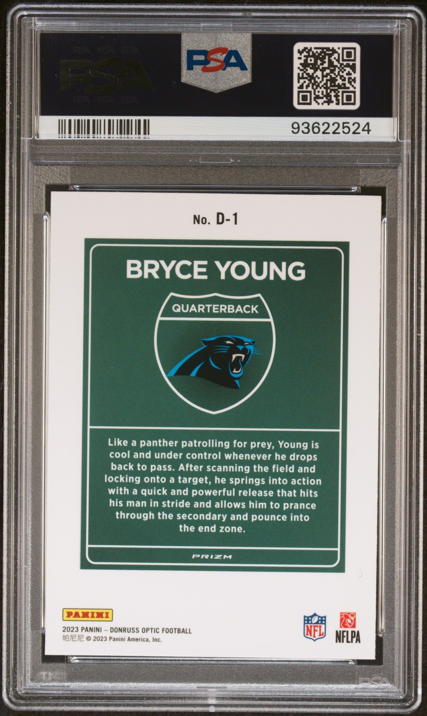 2023 Donruss Optic Downtown Bryce Young #D1 PSA 9