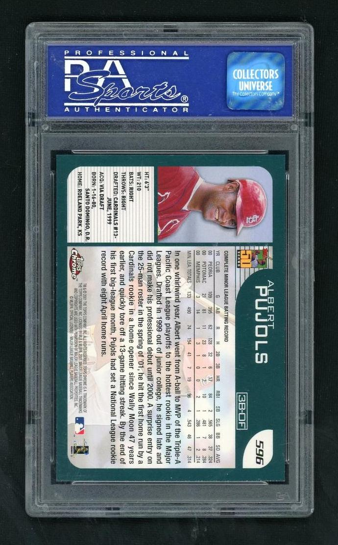 2001 Topps Chrome Albert Pujols #596 PSA 10
