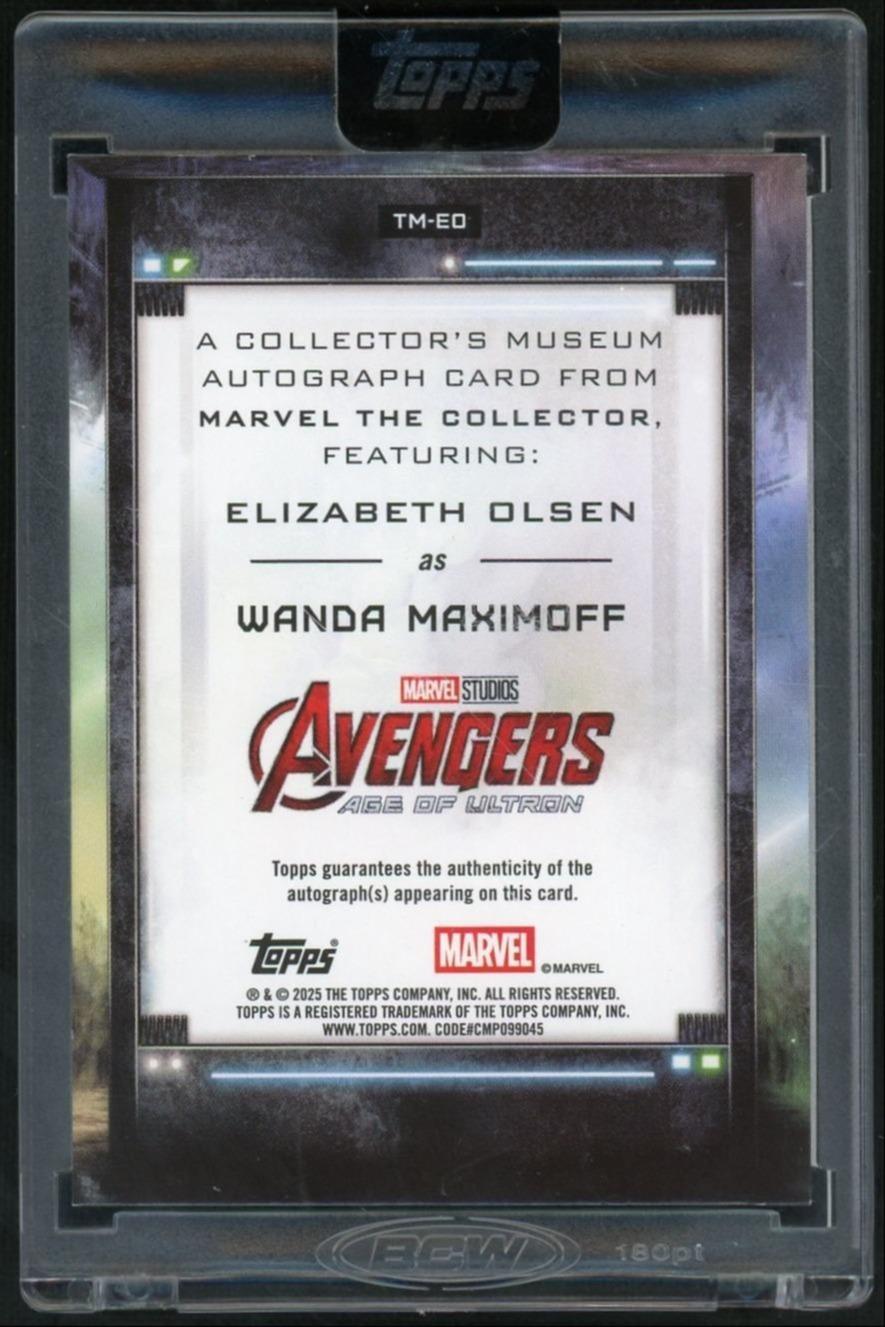 Elizabeth Olson Auto Topps Marvel The Collector Wanda Maximoff Perfection /2