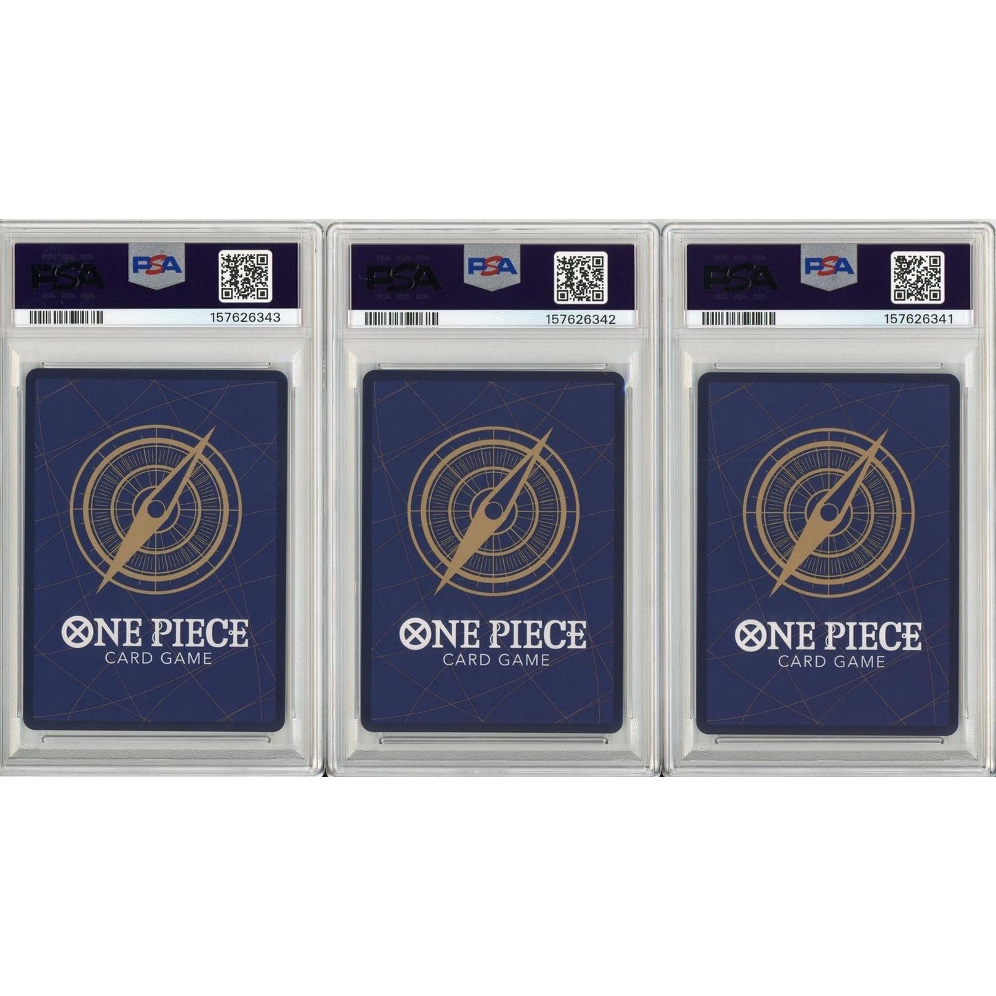 One Piece Graded: Nico Robin #111, Nami #112, Jewelry Bonney #113 Heroines Battle Pack Winner Sequential Set of 3 PSA 10