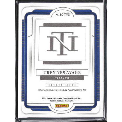 2025 Panini National Treasures Baseball - Ecklar's Choice Trey Yesavage #EC-TYS
