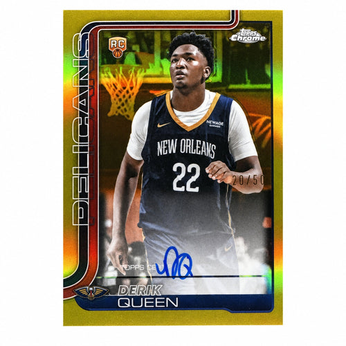 2025 Topps Chrome Derik Queen Rookie RC True Gold Refractor Auto /50
