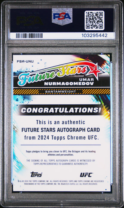 2024 Topps Chrome #FSAUNU Umar Nurmagomedov Future Stars /5 PSA 9