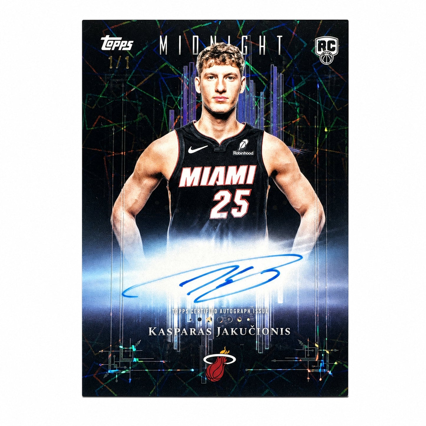 2025 Topps Midnight Kasparas Jakučionis Rookie RC 1/1 Auto Dark Marks