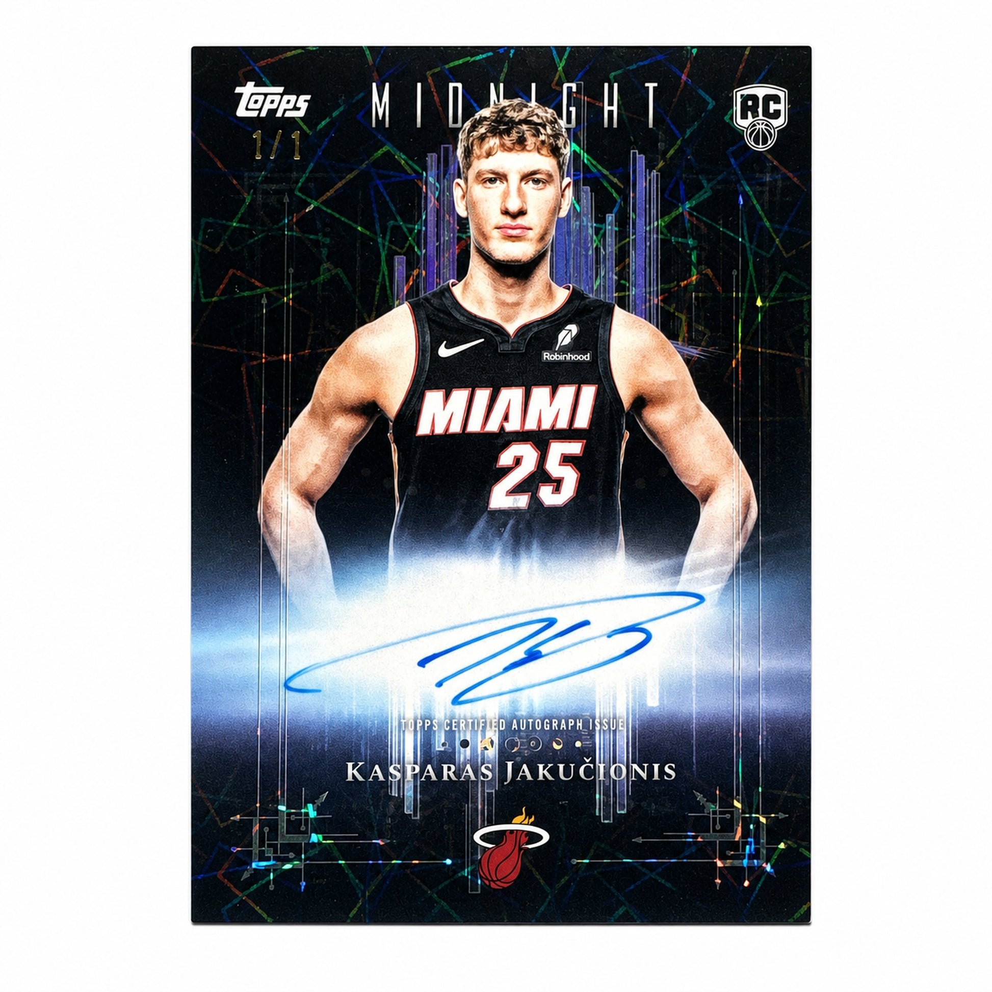2025 Topps Midnight Kasparas Jakučionis Rookie RC 1/1 Auto Dark Marks