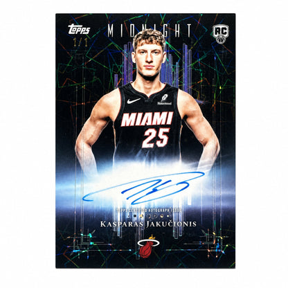 2025 Topps Midnight Kasparas Jakučionis Rookie RC 1/1 Auto Dark Marks