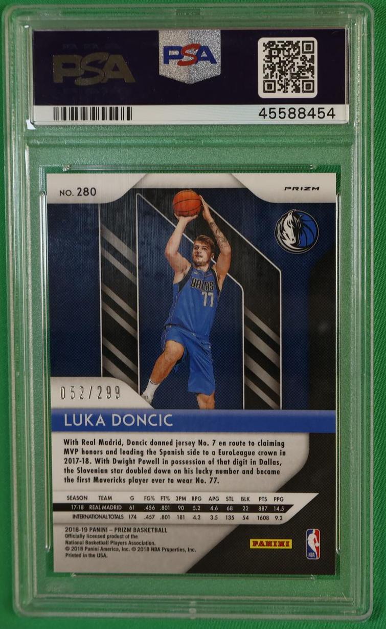 2018 Panini Prizm Red Prizm Luka Doncic #280 /299 PSA 10