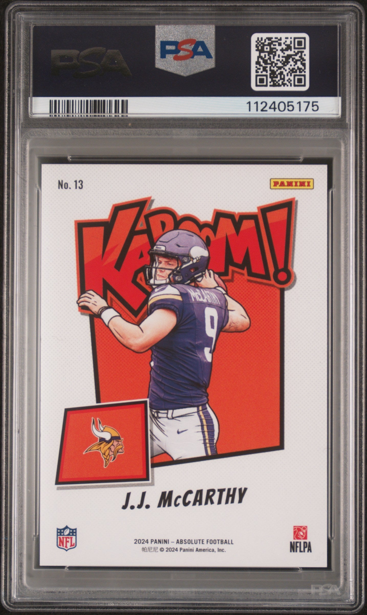 2024 Panini Absolute Kaboom! Horizontal JJ Mccarthy #13 PSA 9