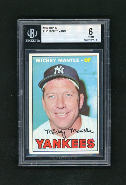 1967 Topps #150 Mickey Mantle BGS 6