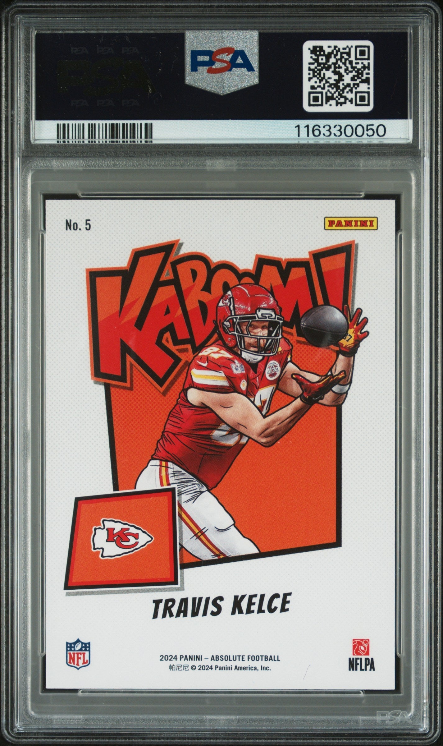 2024 Panini Absolute Kaboom Horizontal Travis Kelce #5 PSA 10