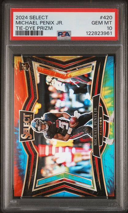 2024 Panini Select Prizm Tie Dye Michael Penix Jr. #420 /25 PSA 10