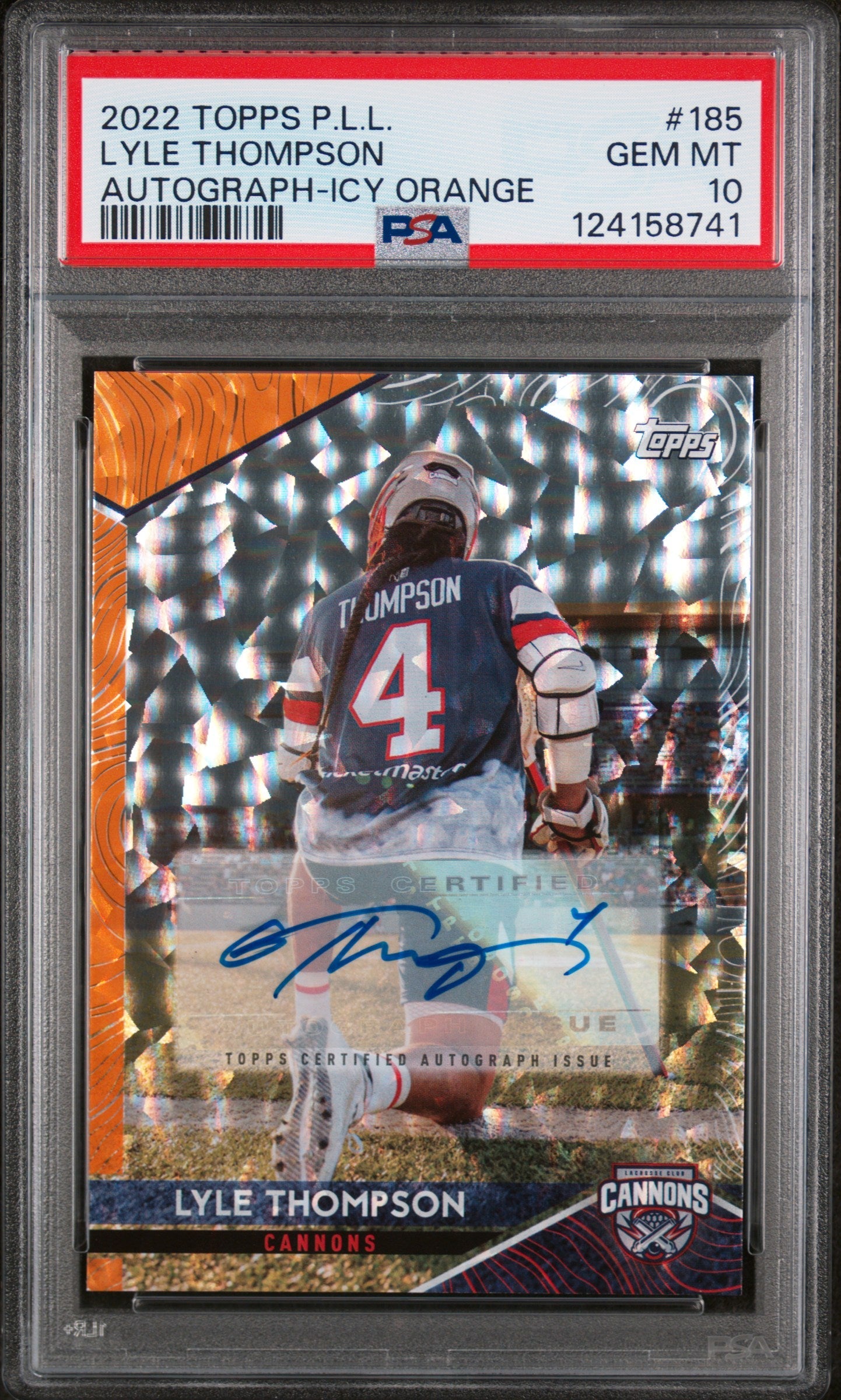 2022 Topps PLL Icy Orange Lyle Thompson #185 Auto /25 PSA 10 124158741