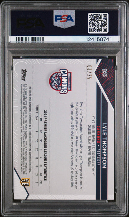 2022 Topps PLL Icy Orange Lyle Thompson #185 Auto /25 PSA 10 124158741