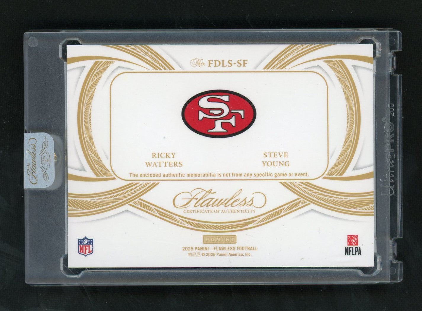 2025 Flawless Steve Young/Ricky Watters Dual Legends Shield 1/1