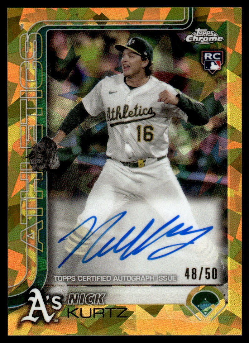 2025 Topps Chrome Nick Kurtz Rookie RC Gold Sapphire Auto /50