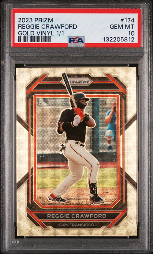 2023 Panini Prizm Gold Vinyl Prizm Reggie Crawford #174 1/1 PSA 10