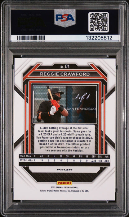 2023 Panini Prizm Gold Vinyl Prizm Reggie Crawford #174 1/1 PSA 10