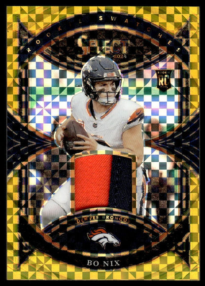 2024 Select Bo Nix Rookie Swatches Patch Gold /10