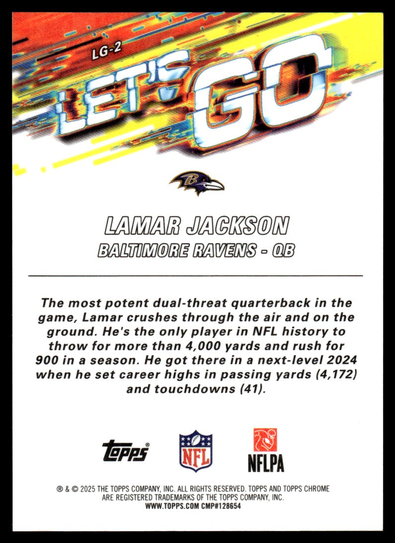 2025 Topps Chrome #LG-2 Lamar Jackson Let's Go SSP
