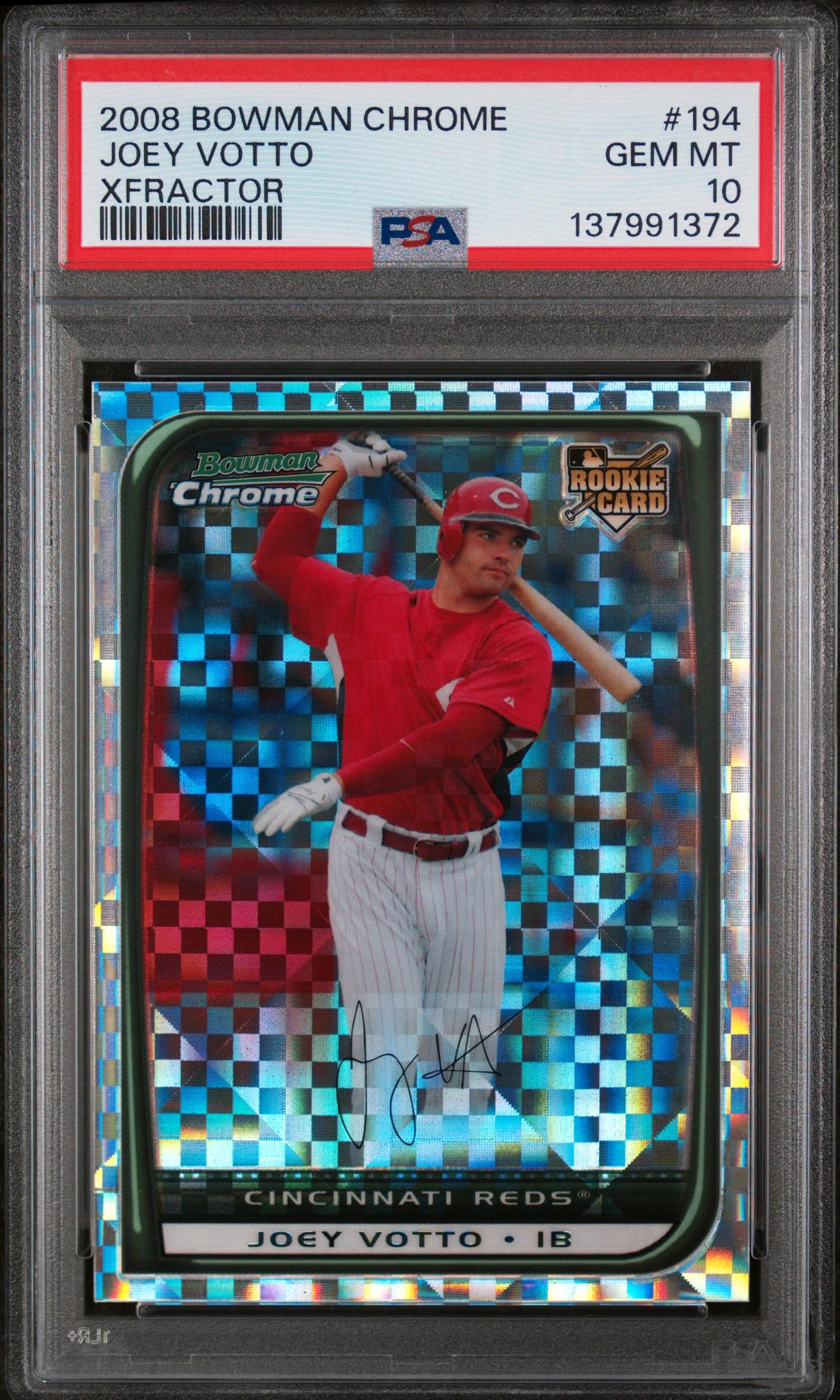 2008 Bowman Chrome Xfractor Joey Votto #194 /250 PSA 10