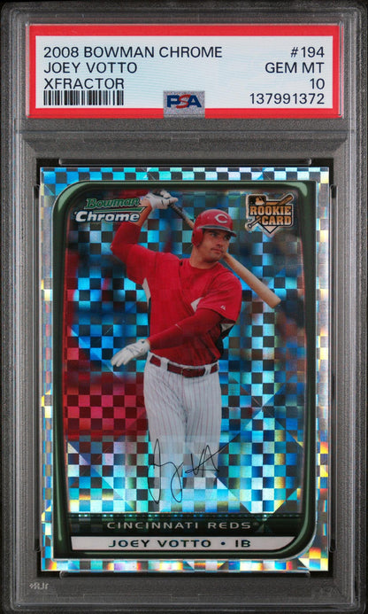 2008 Bowman Chrome Xfractor Joey Votto #194 /250 PSA 10