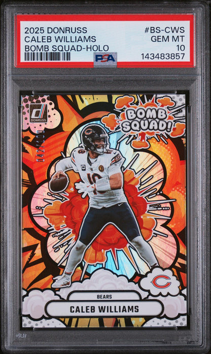 2025 Panini Donruss Bomb Squad Holo Caleb Williams #BS-CWS /10 PSA 10