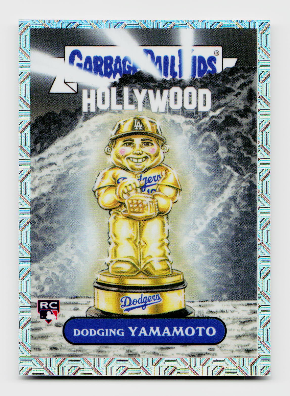 2024 Topps GPK #BGP-21 Dodging Yoshinobu Yamamoto Mega Box Mojo SSP Rookie RC