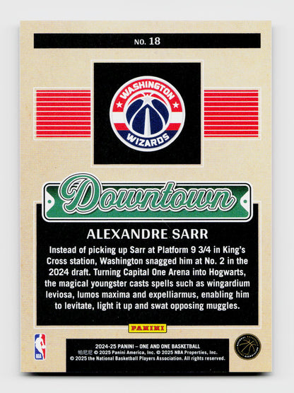 2024-25 One and One Downtown SSP #18 Alexandre Sarr Rookie RC