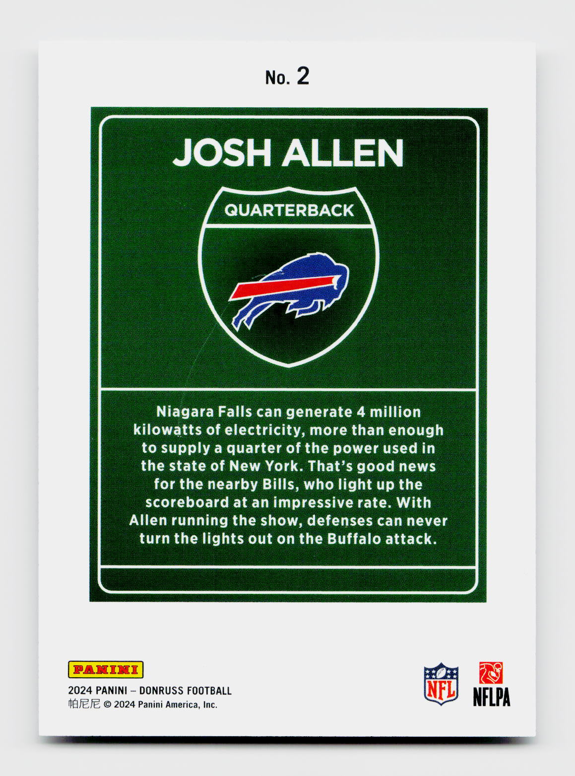 2024 Donruss #2 Josh Allen Downtown SSP