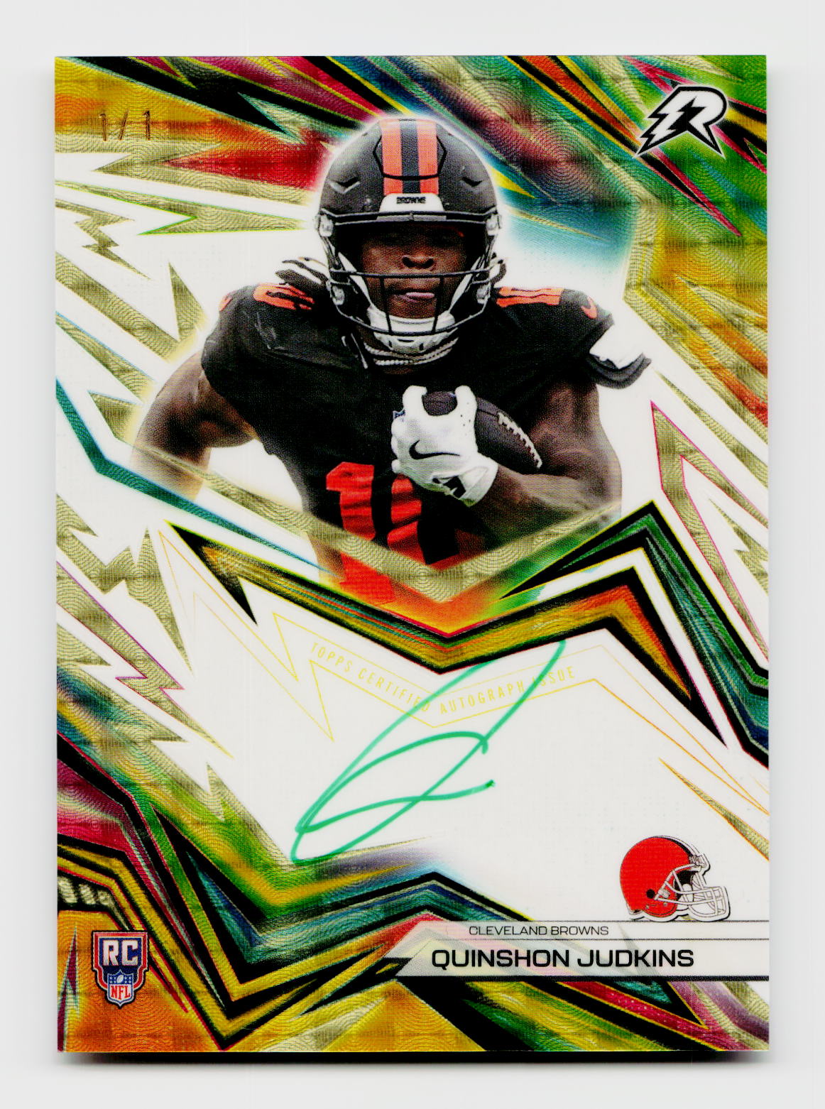 2025 Topps Resurgence Quinshon Judkins Rookie RC Neon Initiates SuperFractor Auto 1/1