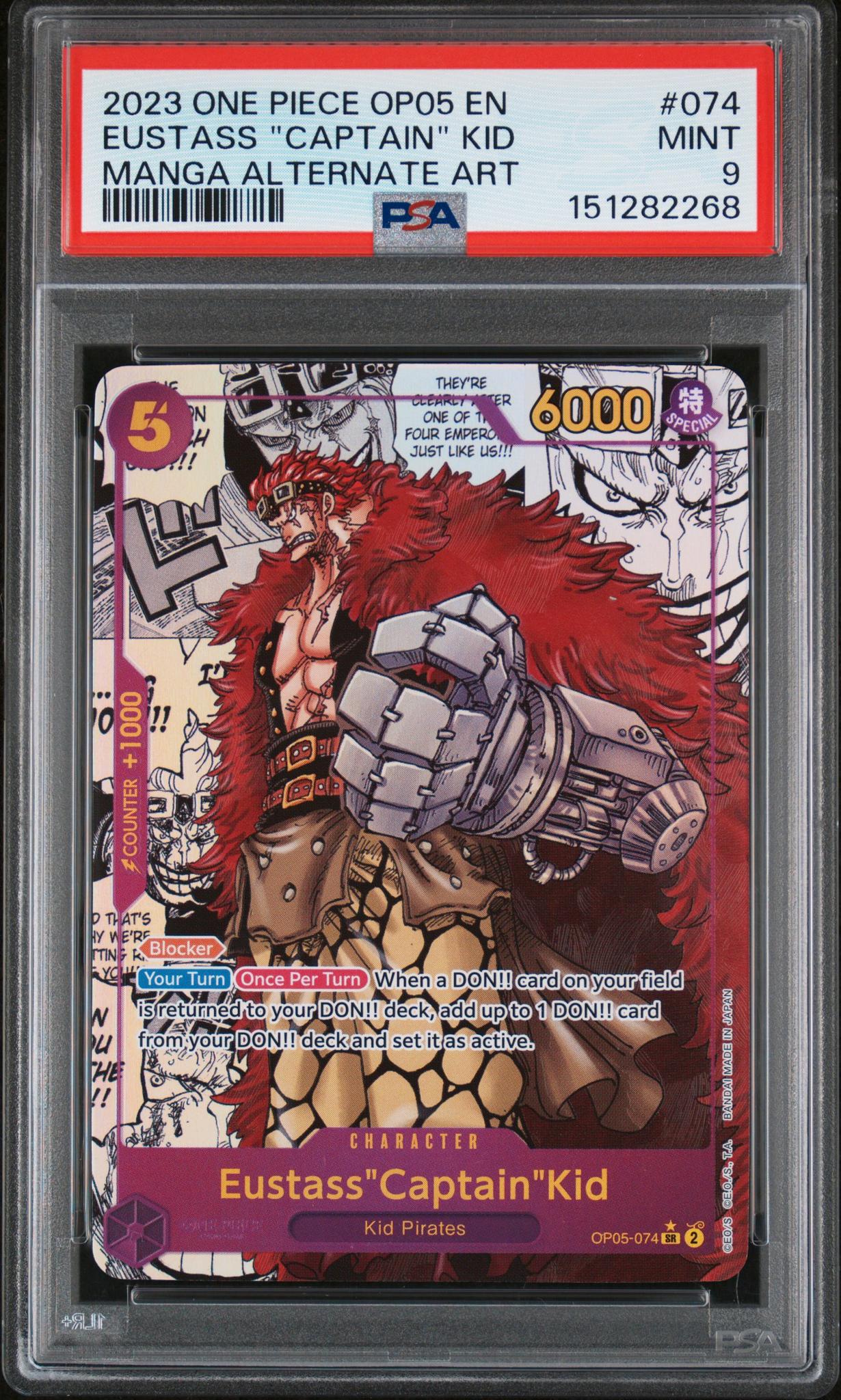 2024 One Piece Awakening of the New Era Manga Alternate Art Eustass Captain Kid #OP05074 PSA 9