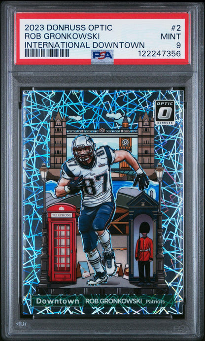 2023 Donruss Optic International Downtown Rob Gronkowski #2 PSA 9