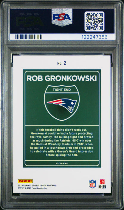 2023 Donruss Optic International Downtown Rob Gronkowski #2 PSA 9