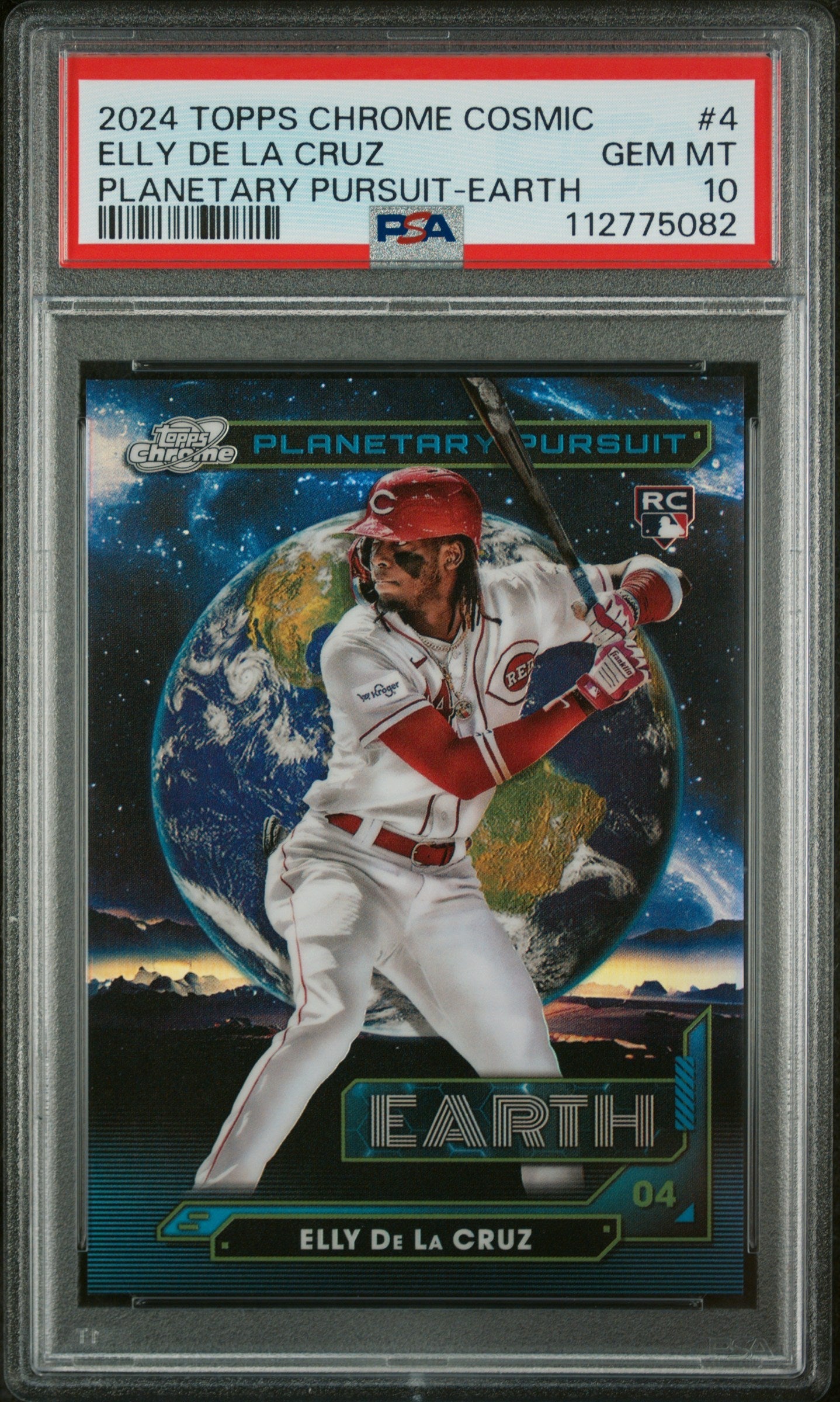 2024 Topps Chrome Cosmic Planetary Pursuit Earth Elly De La Cruz #4 PSA 10