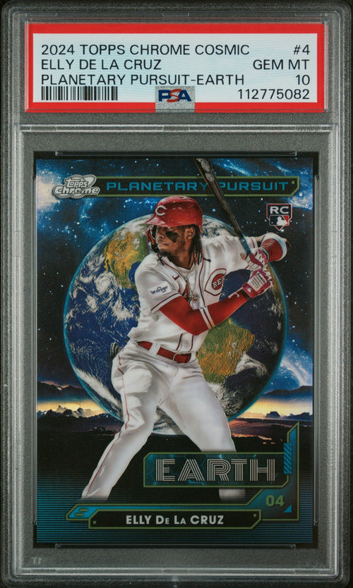 2024 Topps Chrome Cosmic Planetary Pursuit Earth Elly De La Cruz #4 PSA 10