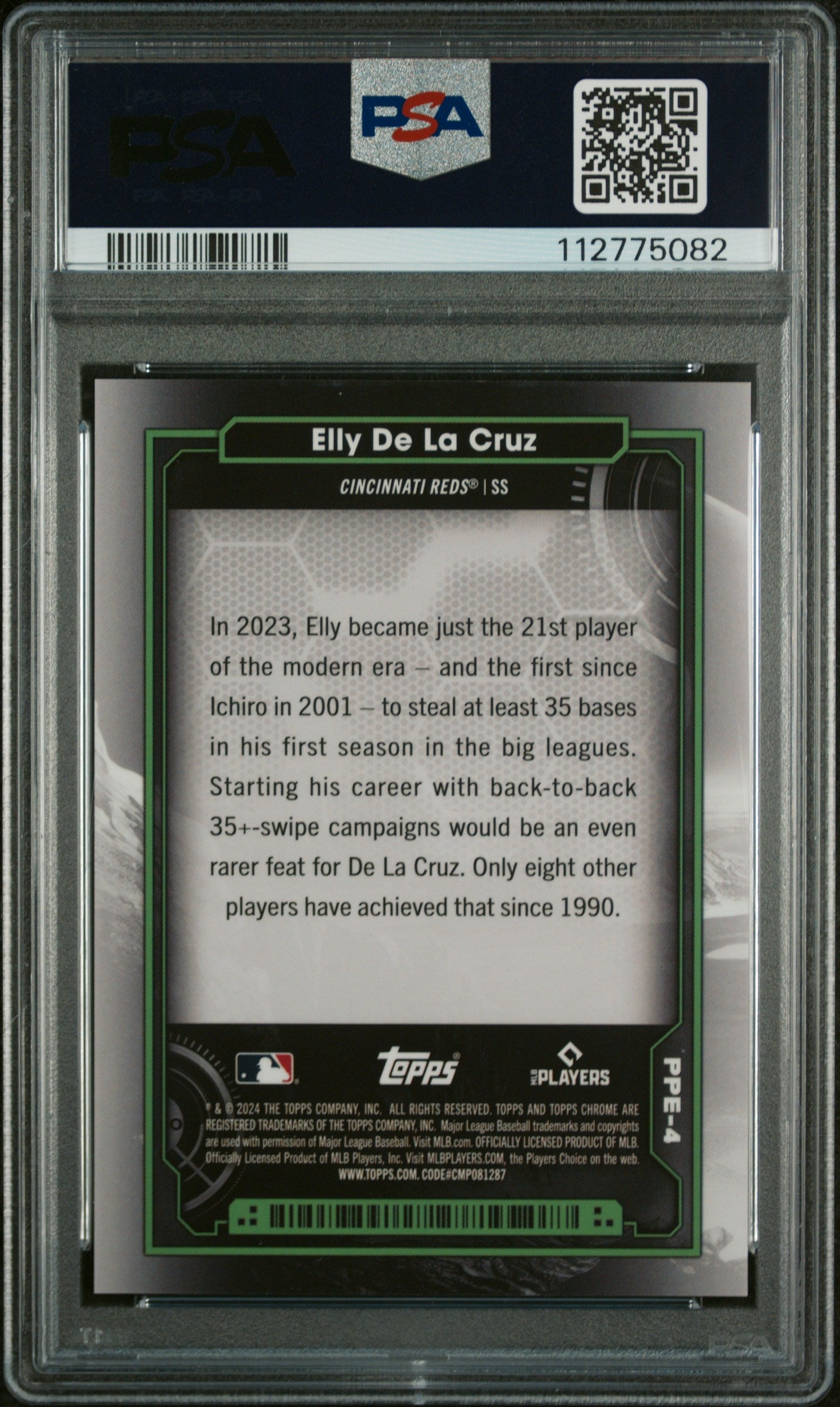 2024 Topps Chrome Cosmic Planetary Pursuit Earth Elly De La Cruz #4 PSA 10