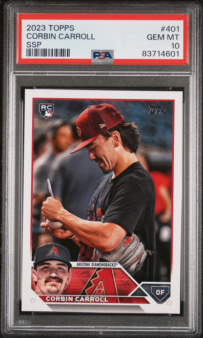 2023 Topps Base Set Photo Variation Corbin Carroll #401 PSA 10