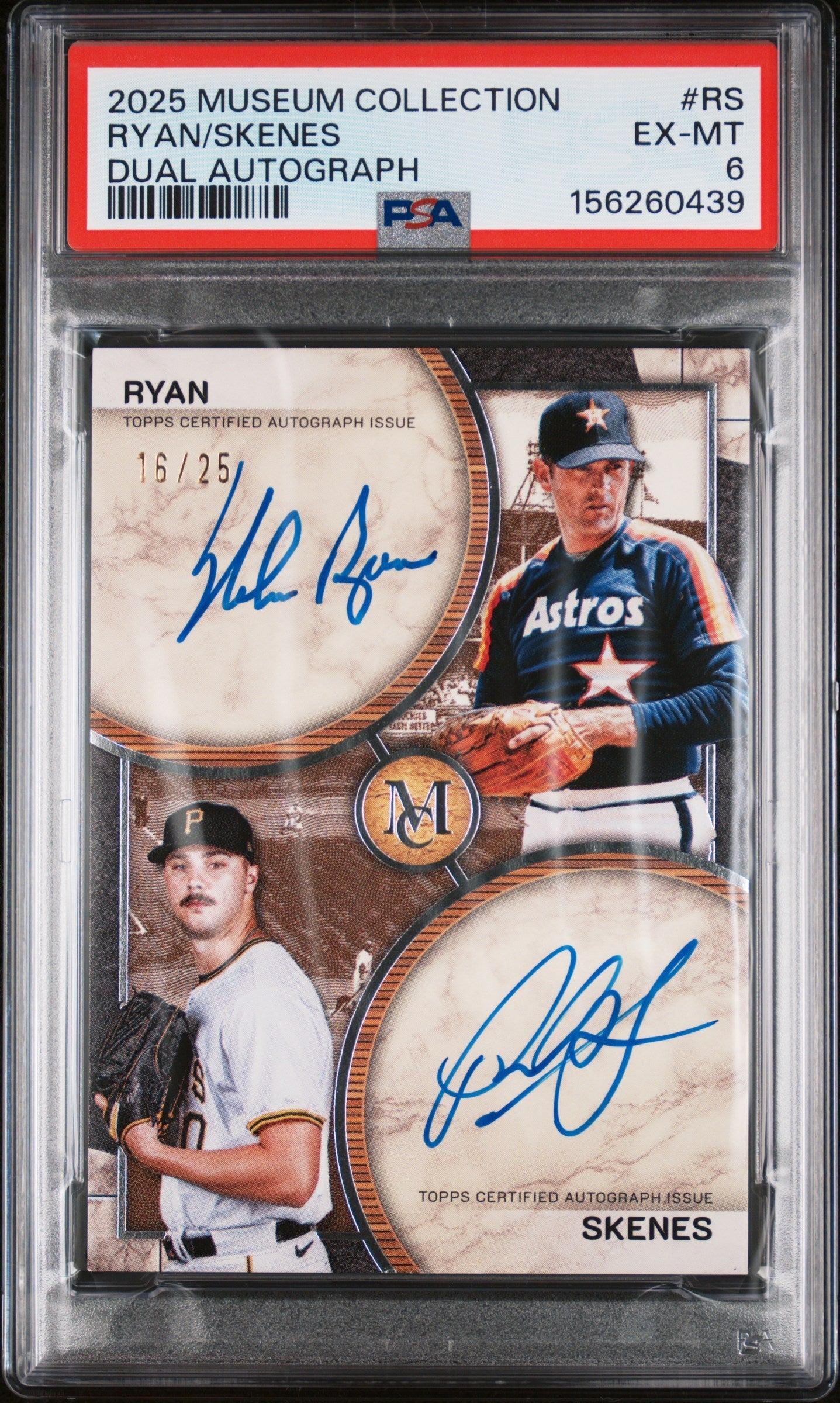 2025 Topps Museum Collection Dual On-Card Autographs Ryan/Skenes #RS /25 PSA 6