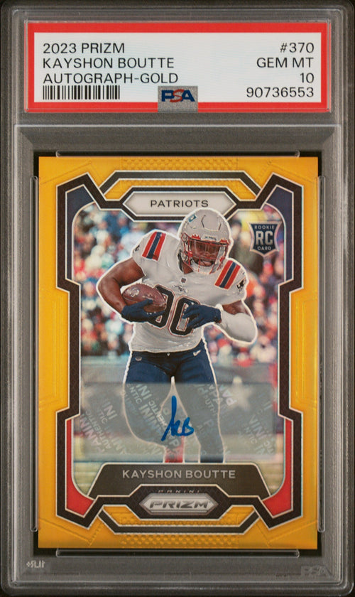 2023 Panini Prizm Autograph-Gold Kayshon Boutte #370 /10 PSA 10