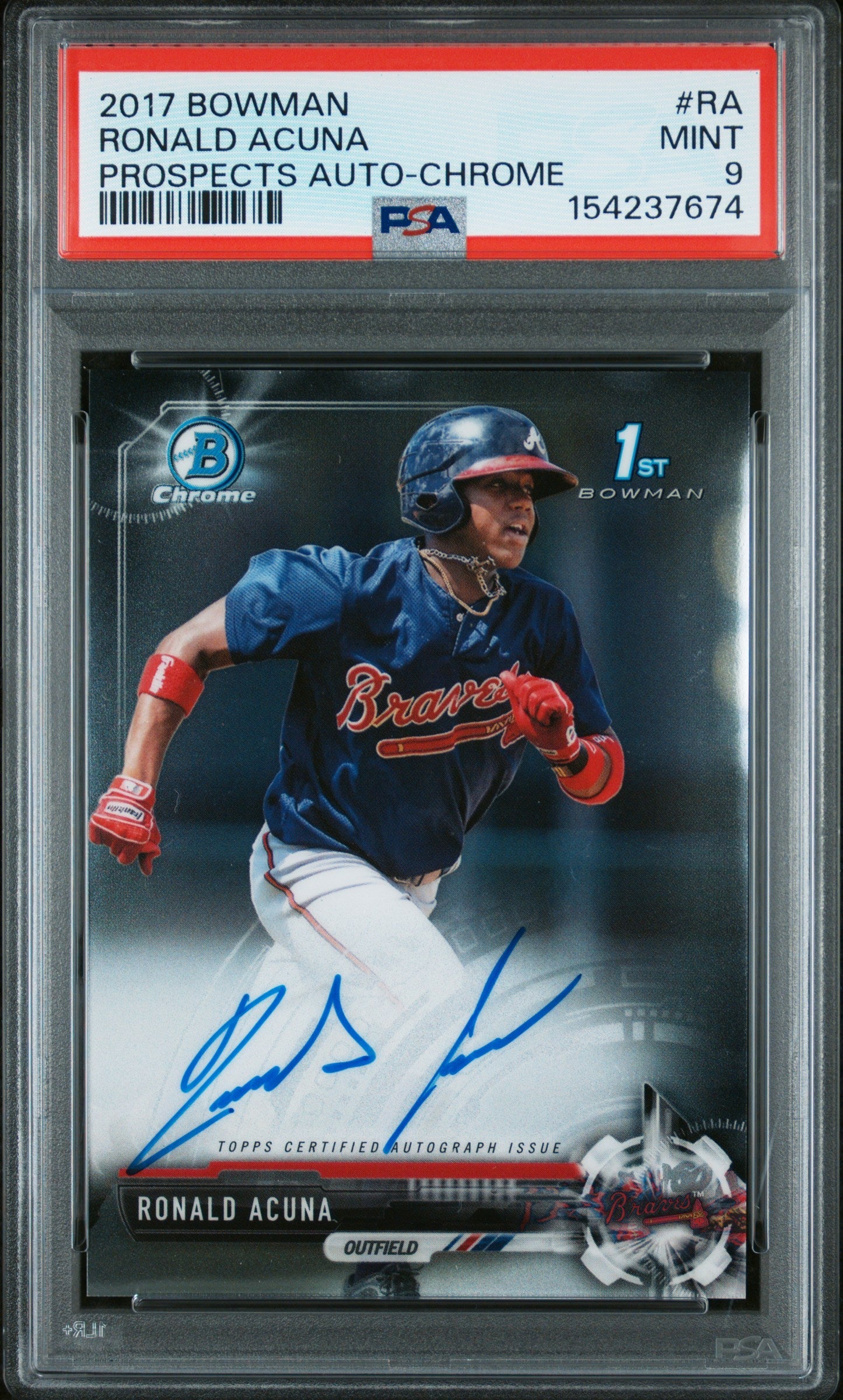 2017 Bowman Chrome Prospect Autograph Ronald Acuna #CPA-RA PSA 9