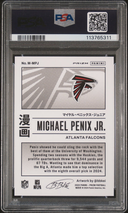 2024 Panini Prizm Manga Vertical Michael Penix Jr. #M-MPJ PSA 9