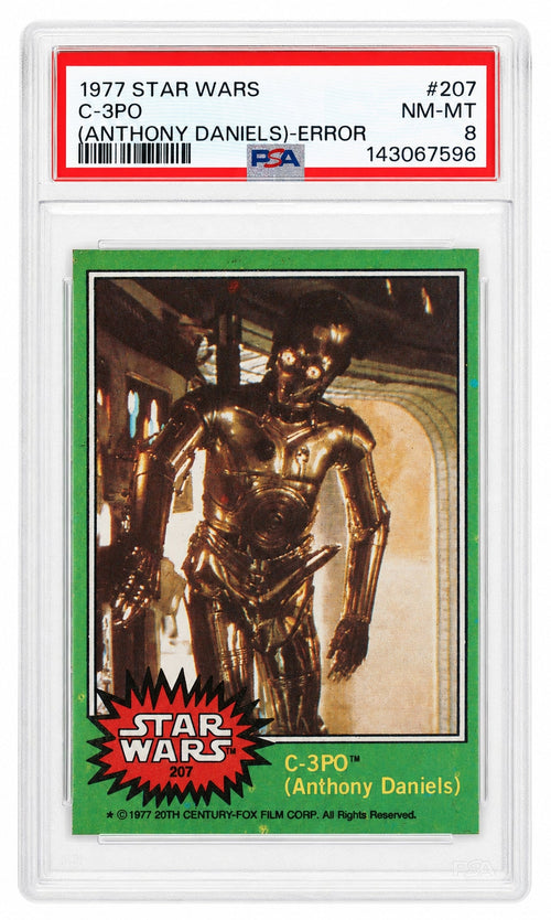 1977 Star Wars Anthony Daniels Error C-3po #207A PSA 8