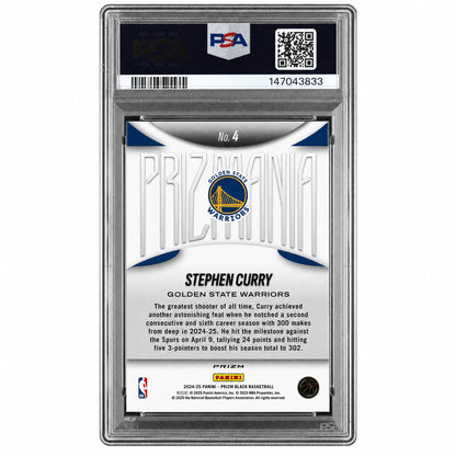 2024 Panini Prizm Black Prizmania Stephen Curry #4 PSA 8