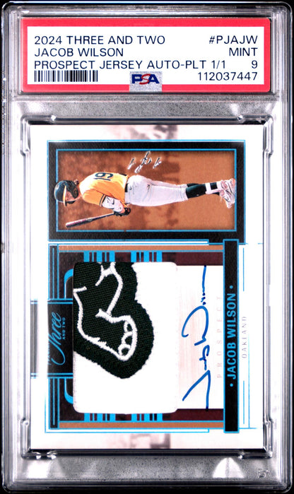2024 Panini Three and Two Prospect Jersey Autographs Platinum Jacob Wilson #PJA-JW /1 1/1 PSA 9