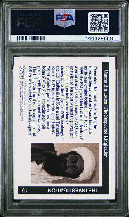 2001 Enduring Freedom Osama Bin Laden #19 PSA 9