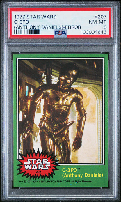 1977 Star Wars Anthony Daniels Error C-3po #207A PSA 8