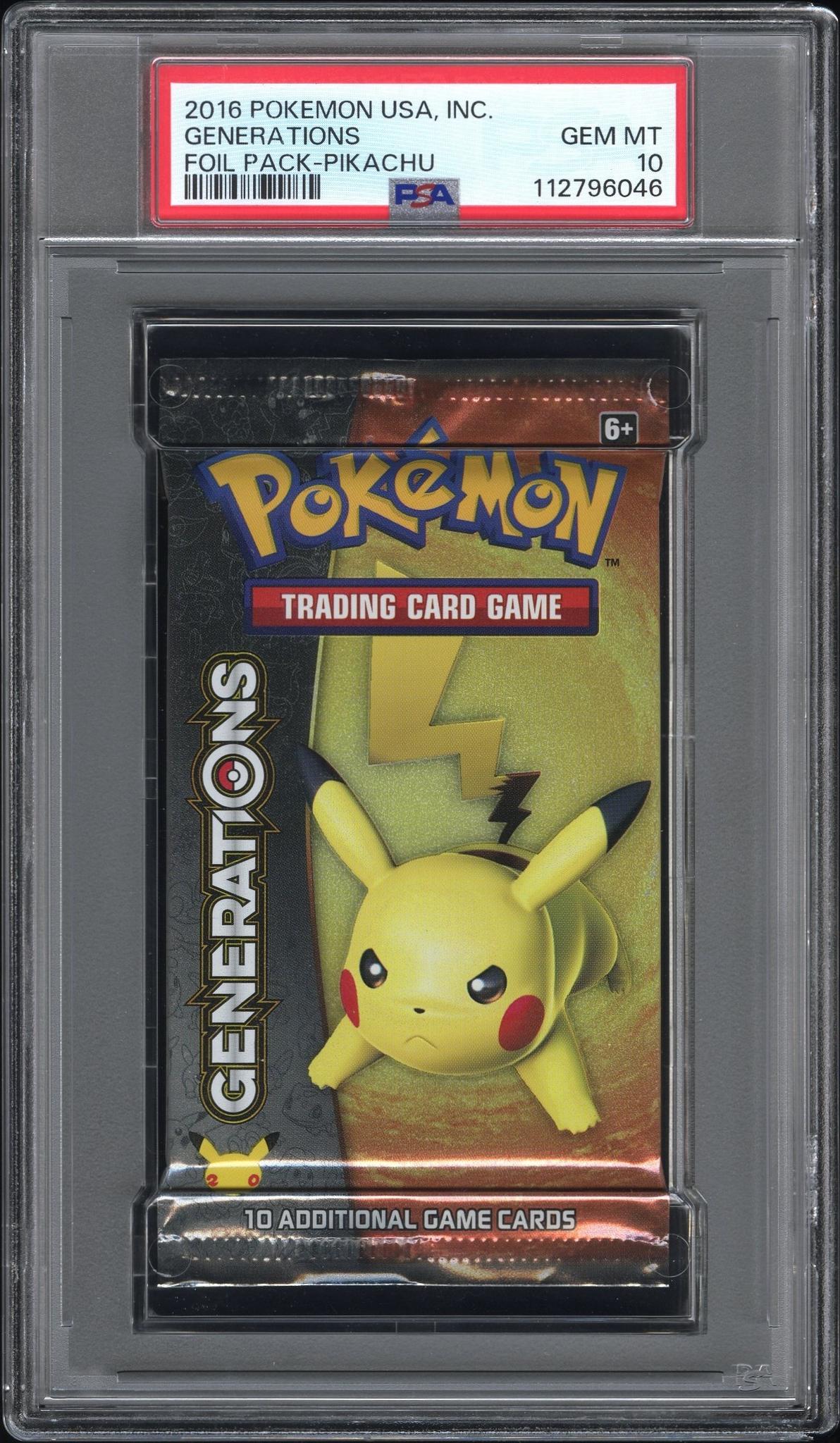 2016 Pokemon Usa, Inc. Generations Foil Pack Pikachu Foil Pack PSA 10 112796046