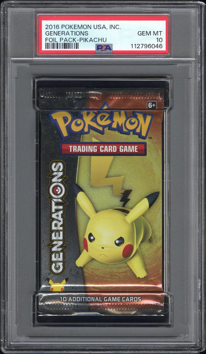 2016 Pokemon Usa, Inc. Generations Foil Pack Pikachu Foil Pack PSA 10 112796046