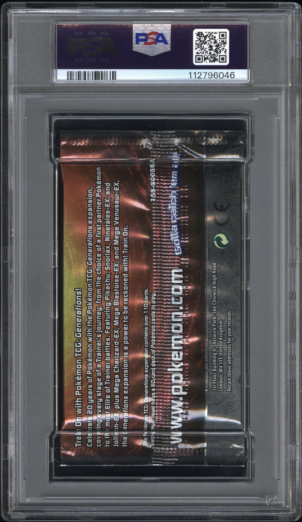 2016 Pokemon Usa, Inc. Generations Foil Pack Pikachu Foil Pack PSA 10 112796046